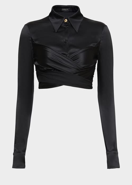 Product Versace Draped Satin Crop Top