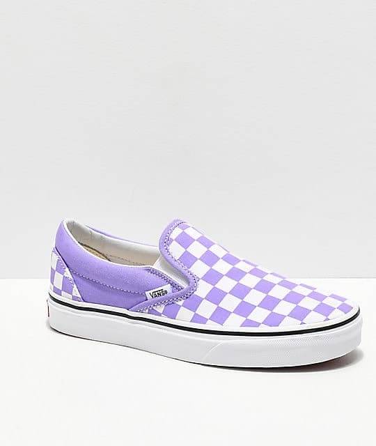 Product Vans Slip-On Checkerboard Violet & White Skate Shoes