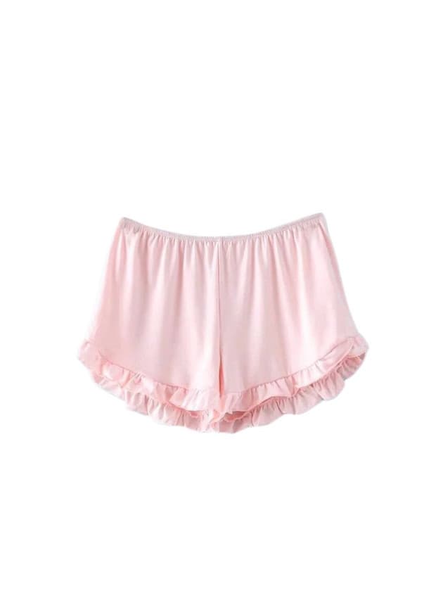 Product Women Cute Elastic Ruffles Loose Multi Color Sport Shorts
