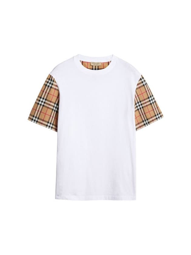 Product Vintage Check Sleeve Cotton T-shirt