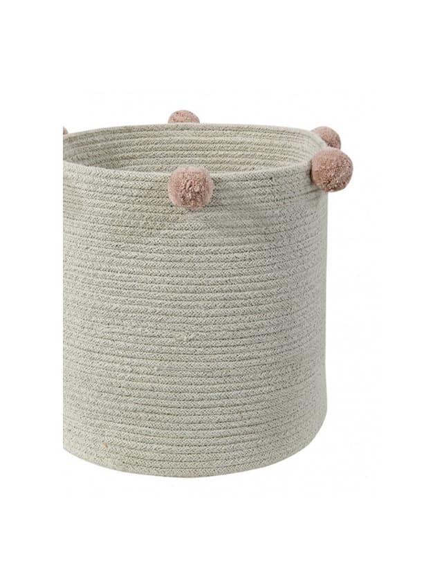 Product Cotton rope bubbly basket natural pink