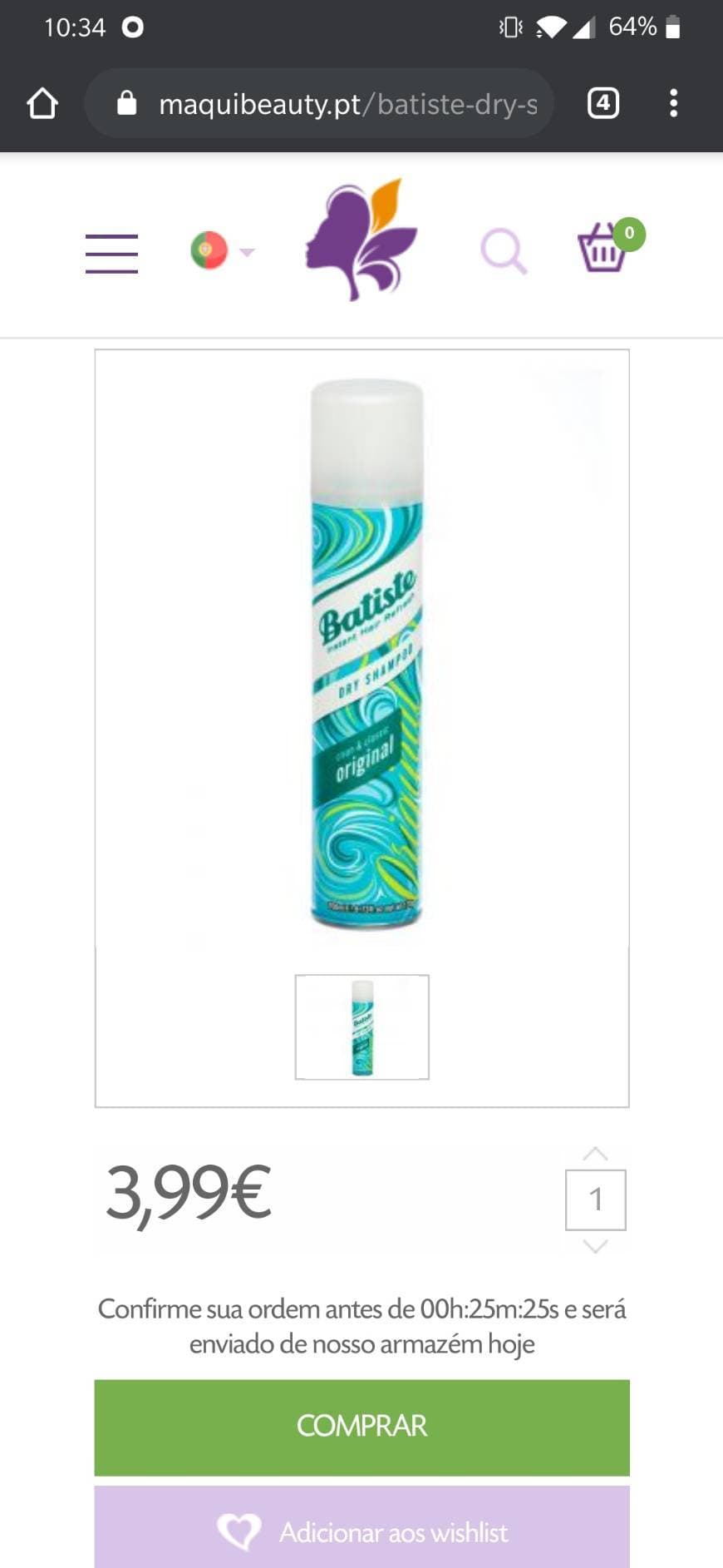 Producto Shampoo seco batiste