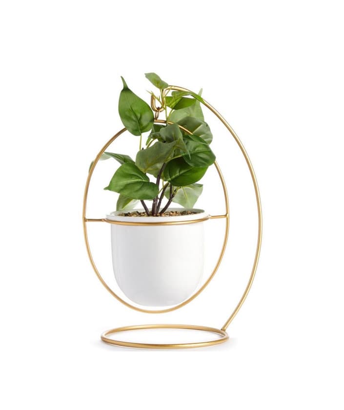 Product Vaso planta artificial pendurado branco e dourado- Primark 