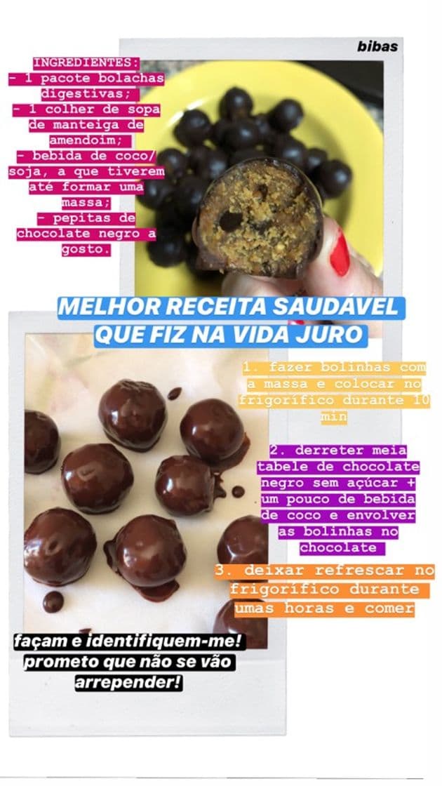 Producto Bolinhas de chocolate saudáveis