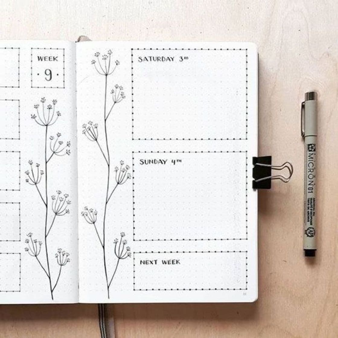 Moda Plano semanal - bullet journal