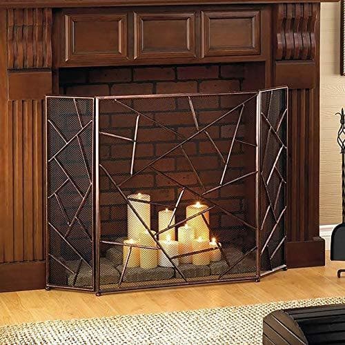 Product SUBBYE Pantalla Chimenea Bronce Chimenea Biombo