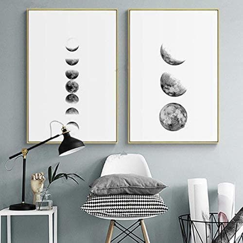 Product DMPro Modern Canvas Art Oil Moon Painting Poster Coffee/Kitchen/Living Room Decoration Paper