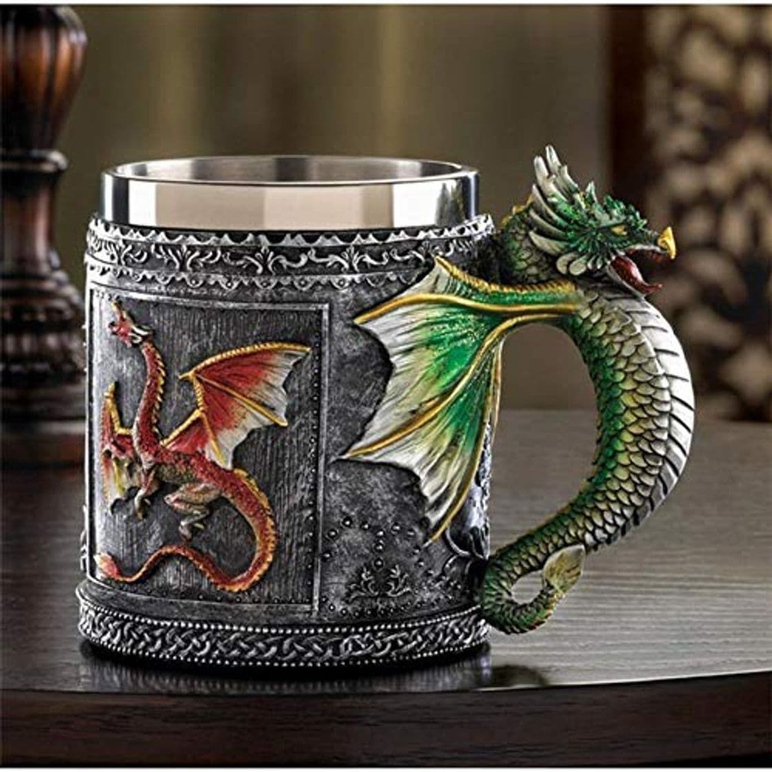 Product Mug Taza Gift Birthday Tazas Personalizadas De Doble Pared De Acero Inoxidable 3D Dragon Tazas Taza De Café Dragon Drinking Cup Canecas Copo