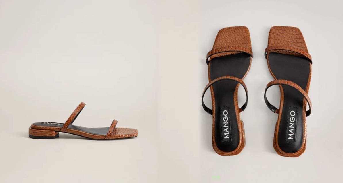 Moda Flat sandal with crocodile effect