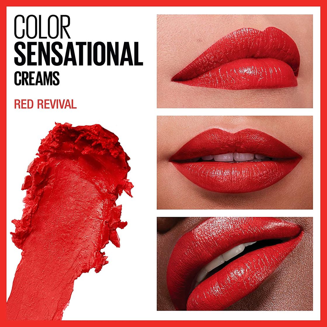 Moda Maybelline Color Sensational Lápiz Labial, color Red Revival