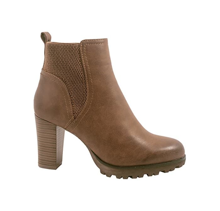 Moda Elara Botines para Mujer Botas Chunkyrayan 949-GA-Khaki-40