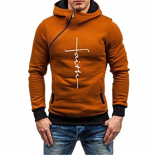 Place Hombres Sudadera con Capucha Casual Tops Sudaderas con Cremallera Deporte Blusa Manga