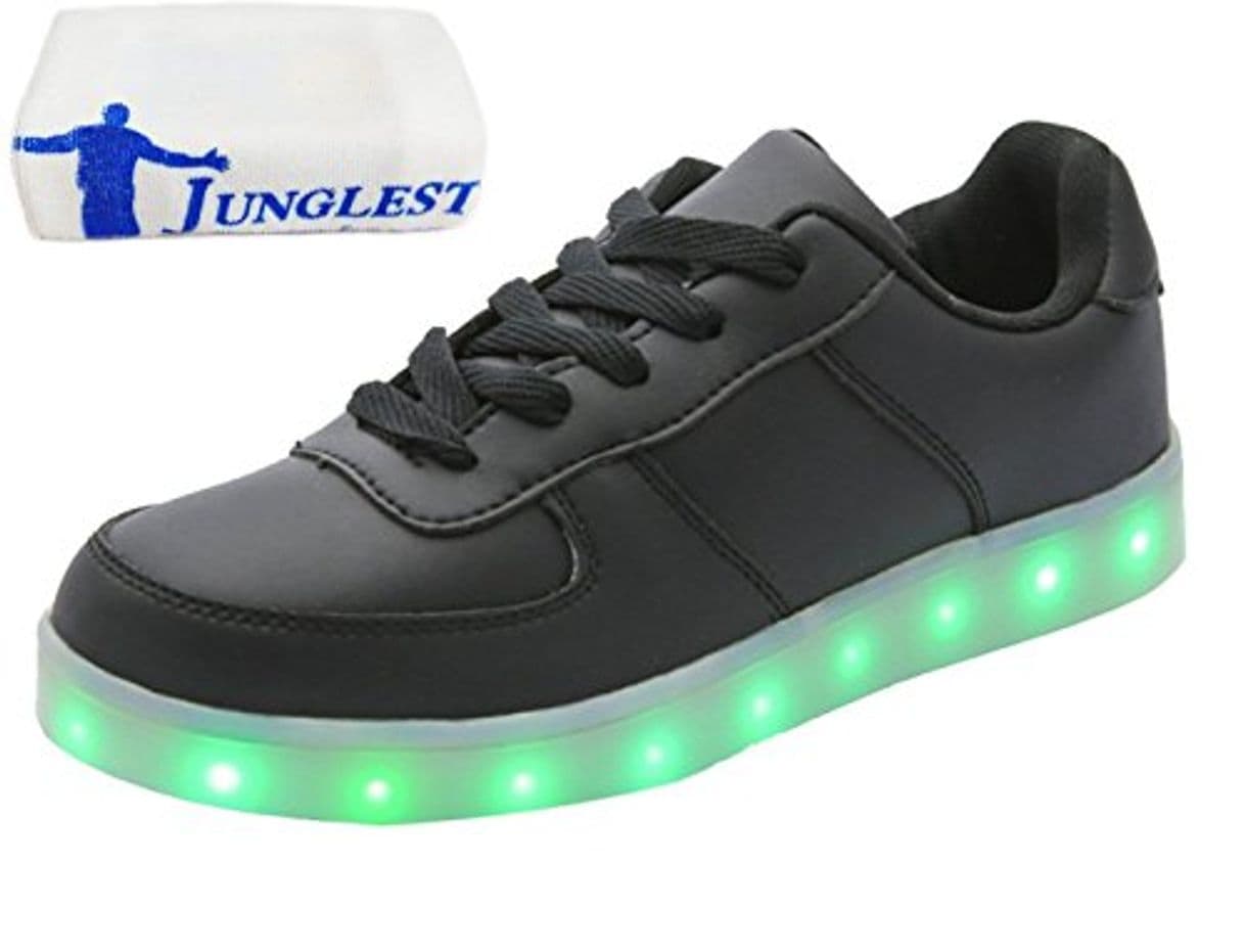 Fashion Presente:pequeña toalla)JUNGLEST® LED Light 7 color Shoes zapatillas para hombre USB carga