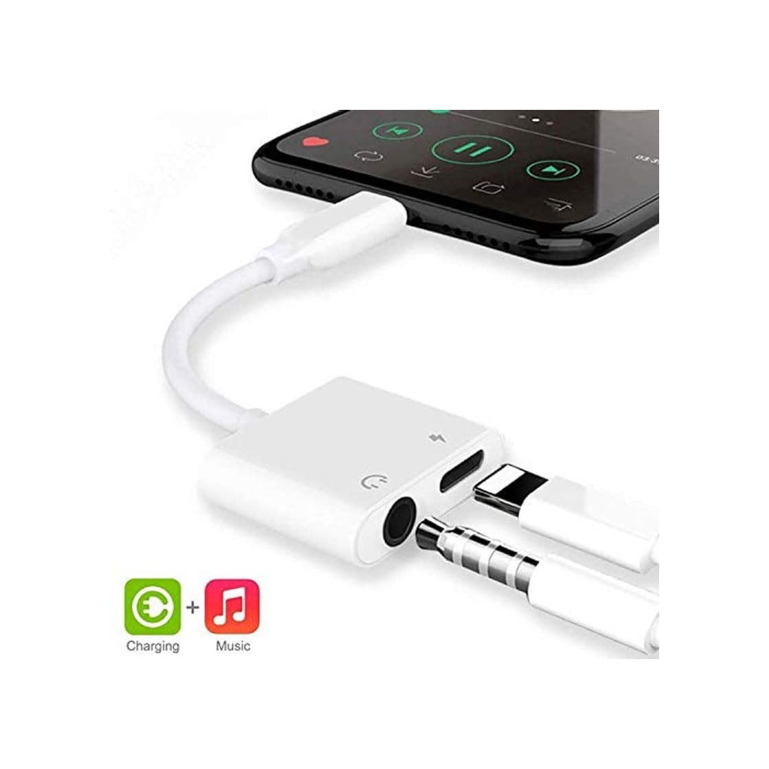 Producto Adaptador para iPhone 8 Adaptador Jack de 3,5 mm Conector de Auriculares