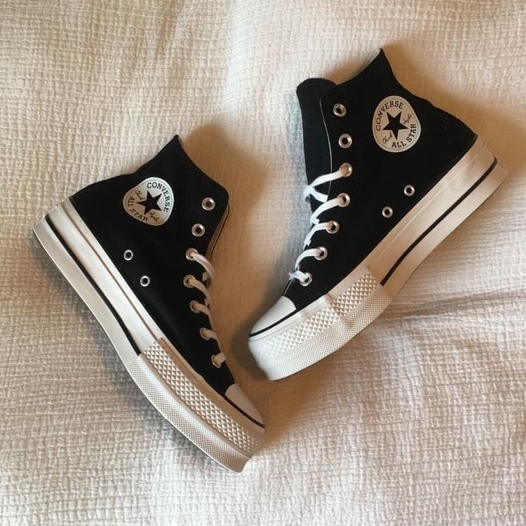 Product Converse Chuck Taylor CTAS Lift Hi, Zapatillas para Mujer, Negro