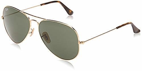 Moda Ray-Ban Aviator Large Metal, Gafas de sol para Hombre, Dorado