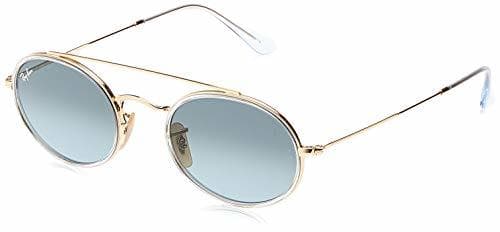 Moda Ray-Ban Gafas de Sol OVAL DOUBLE BRIDGE RB 3847N GOLD/GREY SHADED unisex