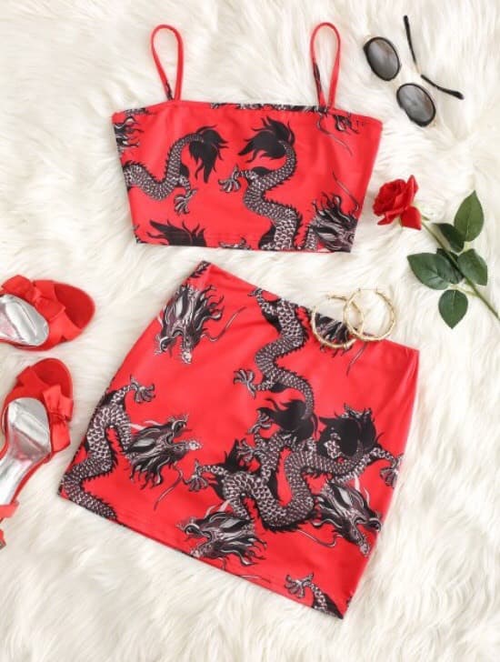 Fashion Conjunto com dragão 