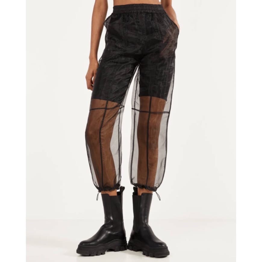 Fashion Calças jogger transparentes 