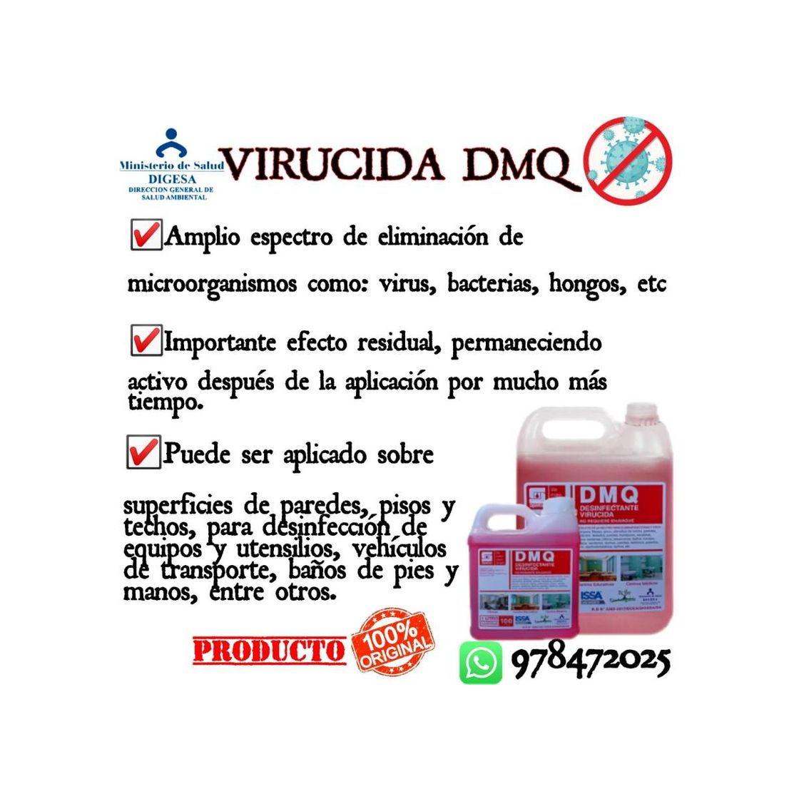 Product DMQ VIRUCIDA EFICAZ