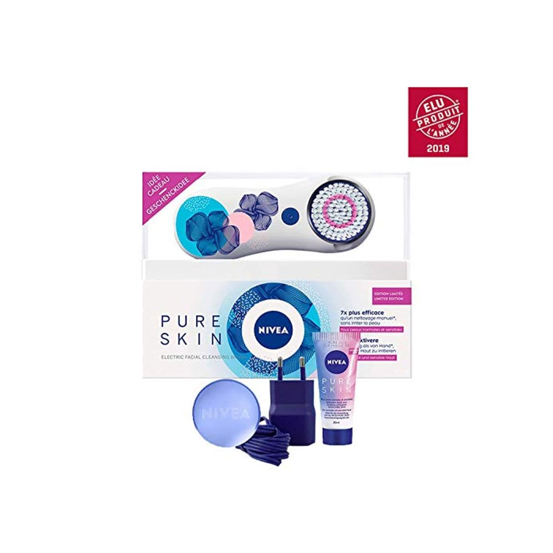 Producto Nivea Nivea Pure Skin – Cepillo limpiador facial eléctrico Kit – edición limitada color blanco