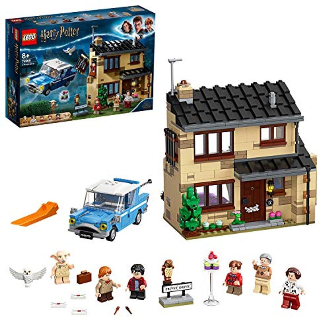 Product LEGO Harry Potter Número 4 de Privet Drive Set con Ford Anglia, Figura de Dobby y Familia Dursley, Multicolor