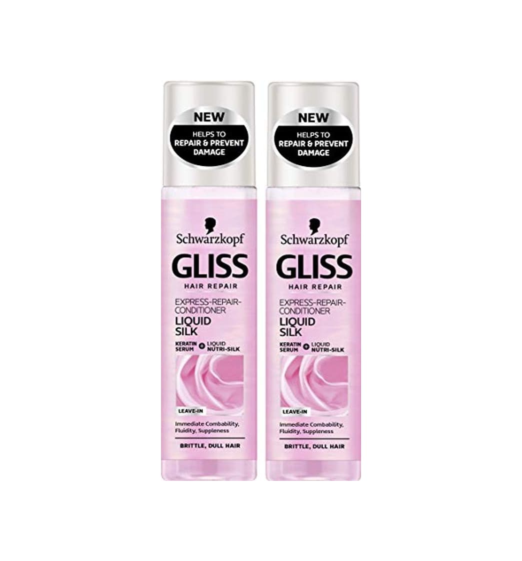 Beauty Schwarzkopf Gliss Líquido Seda sin Aclarado Hair Spray Acondicionador con Queratina 2