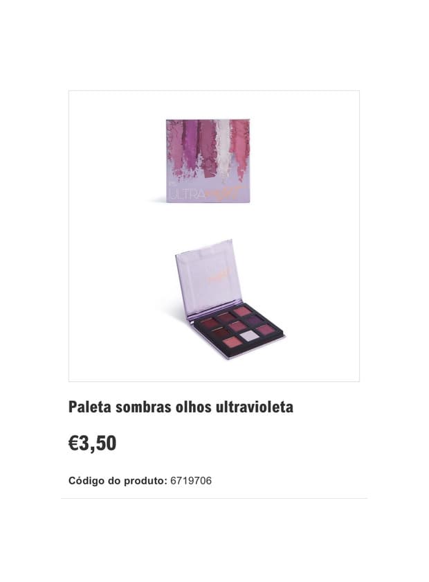 Product Paleta de Sombras PS Ultra Violet — Primark