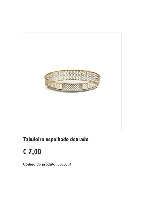 Producto Tabuleiro espelhado dourado