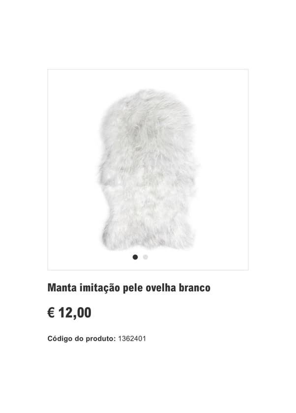 Producto Manta de pelo branca