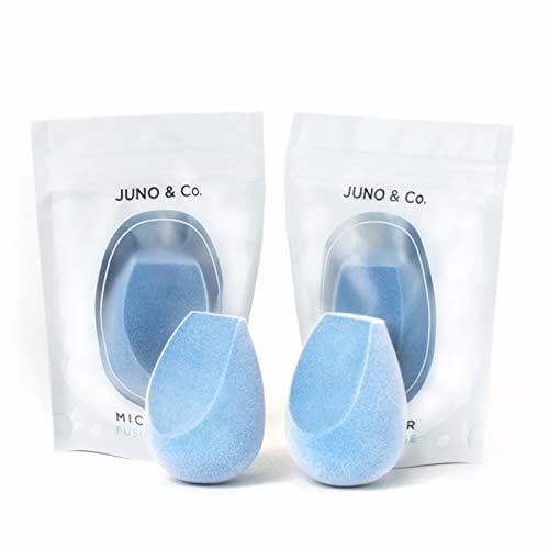 Belleza JUNO & Co. Microfiber Fusion Esponge - Juego de 4 esponjas de