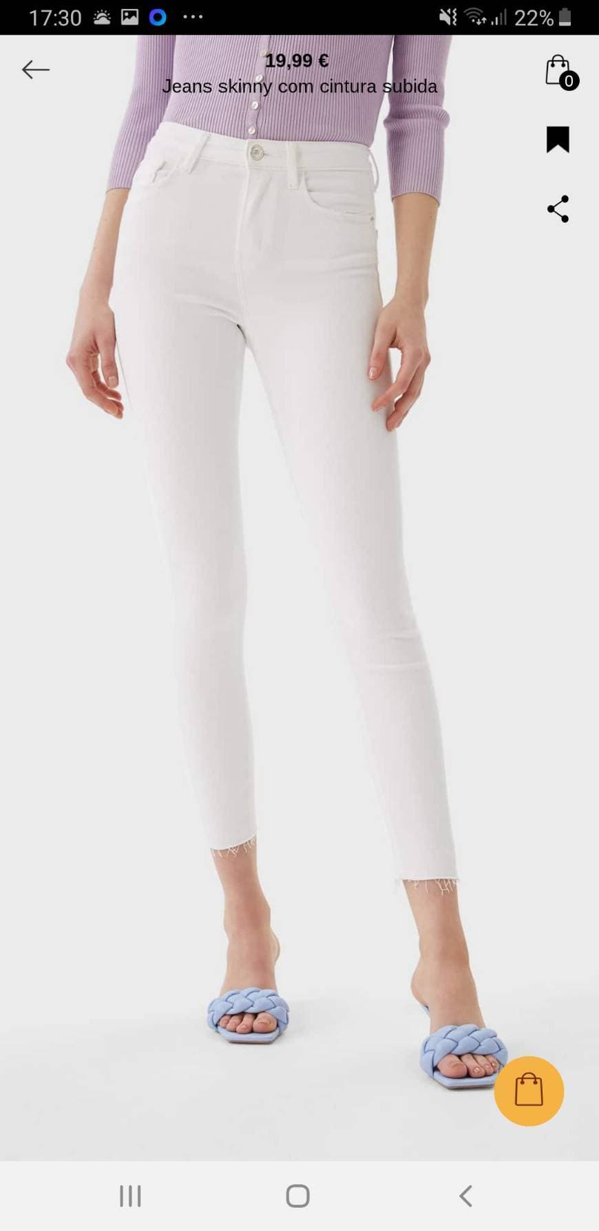 Fashion Jeans skinny com cintura subida 