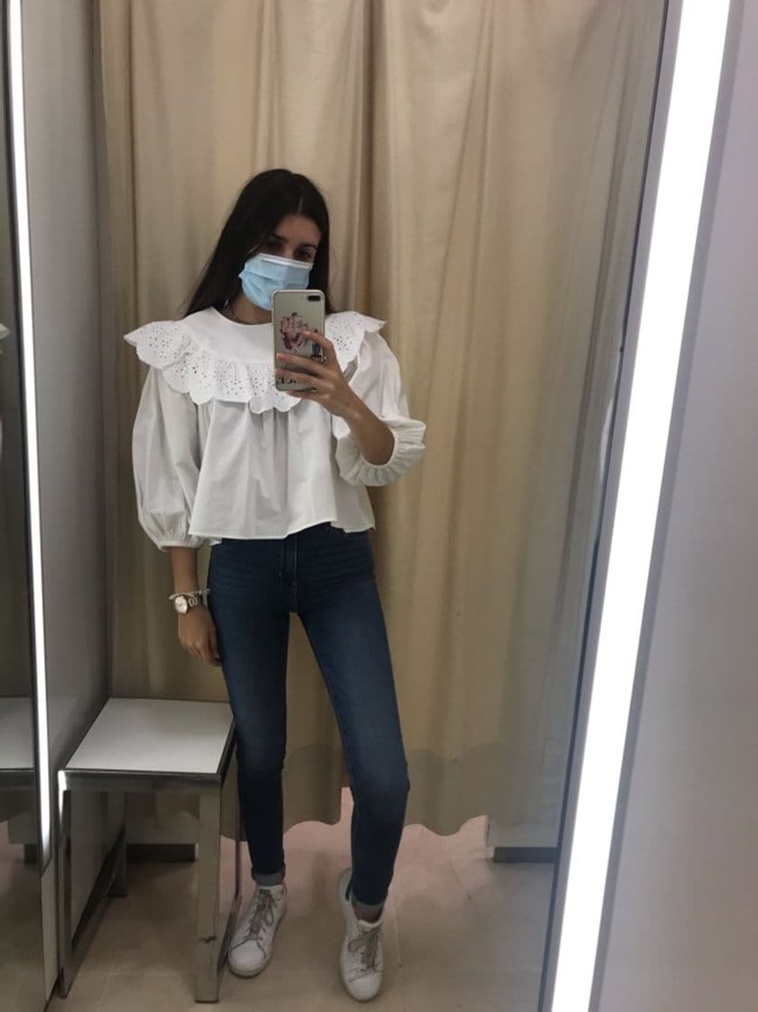 Fashion Blusa com Folhos