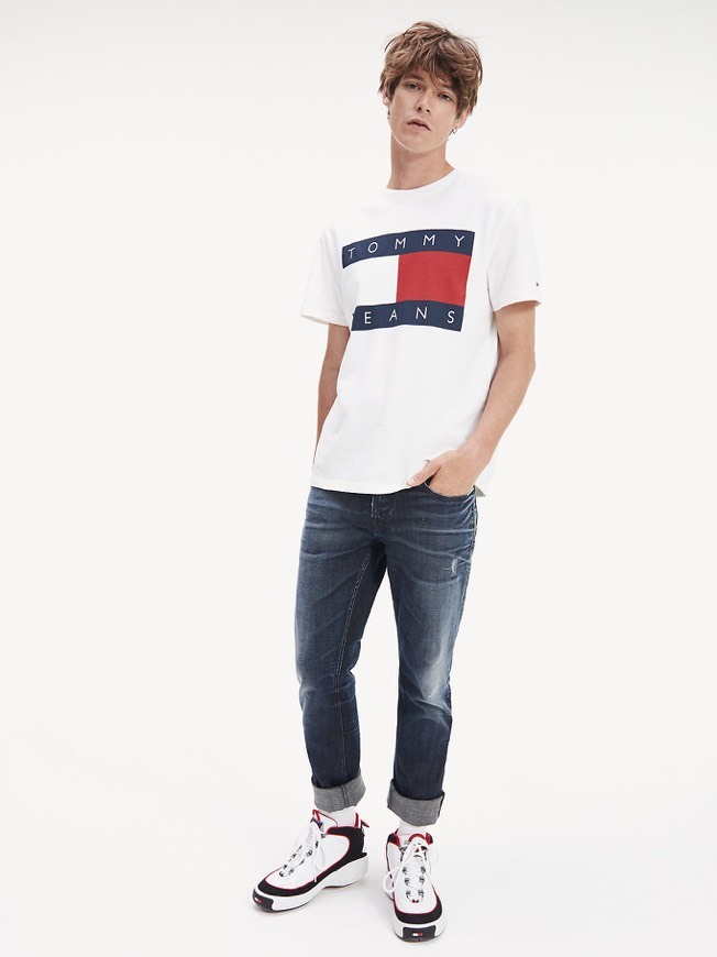 Moda TOMMY HERITAGE FLAG T-SHIRT