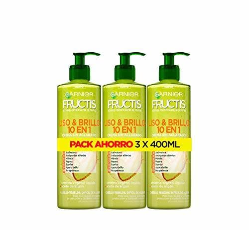 Belleza Garnier Fructis Liso & Brillo 10 en 1 Crema Sin Aclarado para