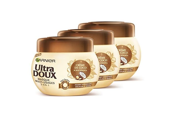 Beauty Garnier Ultra Doux máscara de leche de coco Macadamia 300 ml -  - Juego de 3