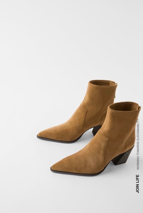 Product Botins de Tacão em Croute Soft ZARA