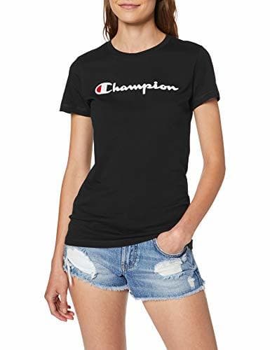 Fashion Champion Classic Logo para Mujer Camiseta, Negro