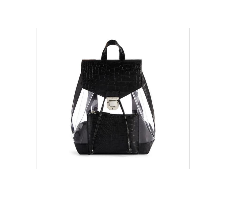 Producto Mochila imitação pele transparente preto