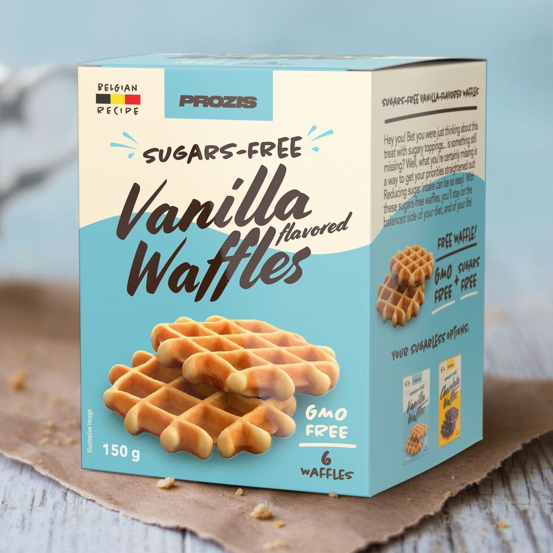 Producto 6 x Waffles com Sabor a Baunilha sem Açúcares 25 g