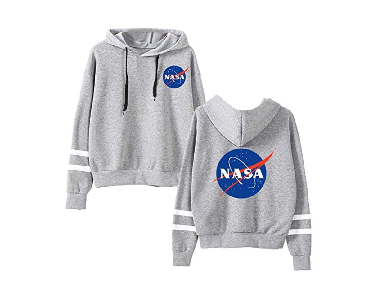 Moda EMILYLE Mujer NASA Aeronautico Sudadera con Capucha Manga Larga Deportiva. S