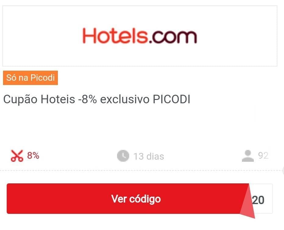 Moda Desconto 8% hotels.com