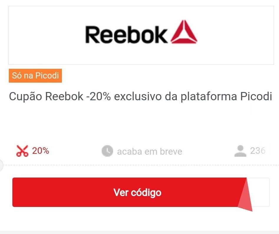 Moda 20% desconto REEBOK