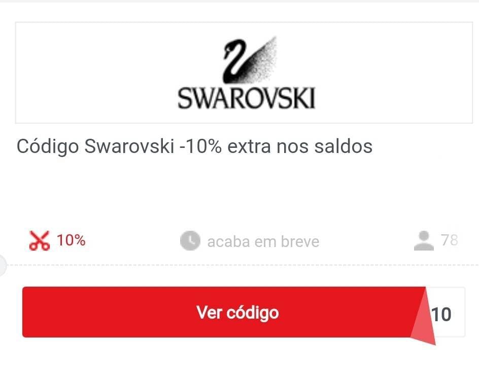 Moda 10% desconto SWAROVSKI