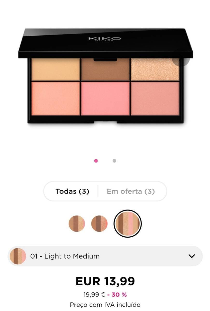 Moda Paleta com 6 pós para rosto

