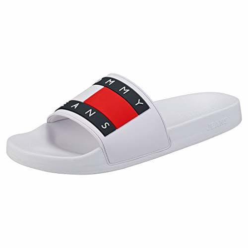 Producto Tommy Hilfiger Men's Slip On Tommy Jeans Flag Pool Slide White-White-7 Size