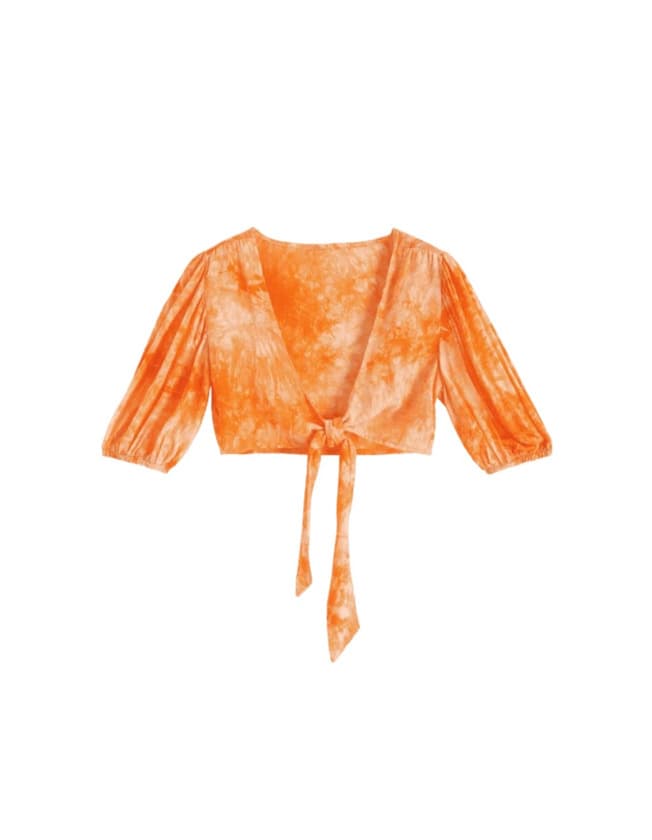 Producto Tie front tie dye cropped blouse