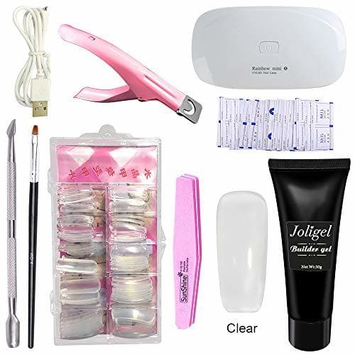 Producto Joligel Polygel Uñas Kit Completo con Lámpara UV LED, Gel Constructor Transparente