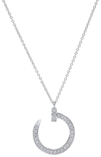 Fashion Cartier Juste Un Clou 18k White Gold Diamond Paved Necklace ...