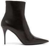 Fashion SAINT LAURENT Lexy point-toe leather ankle boots